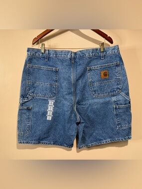 Vintage y2k Carhartt Mens Carpenter Denim Shorts Jorts Size 40 Workwear B29 STW